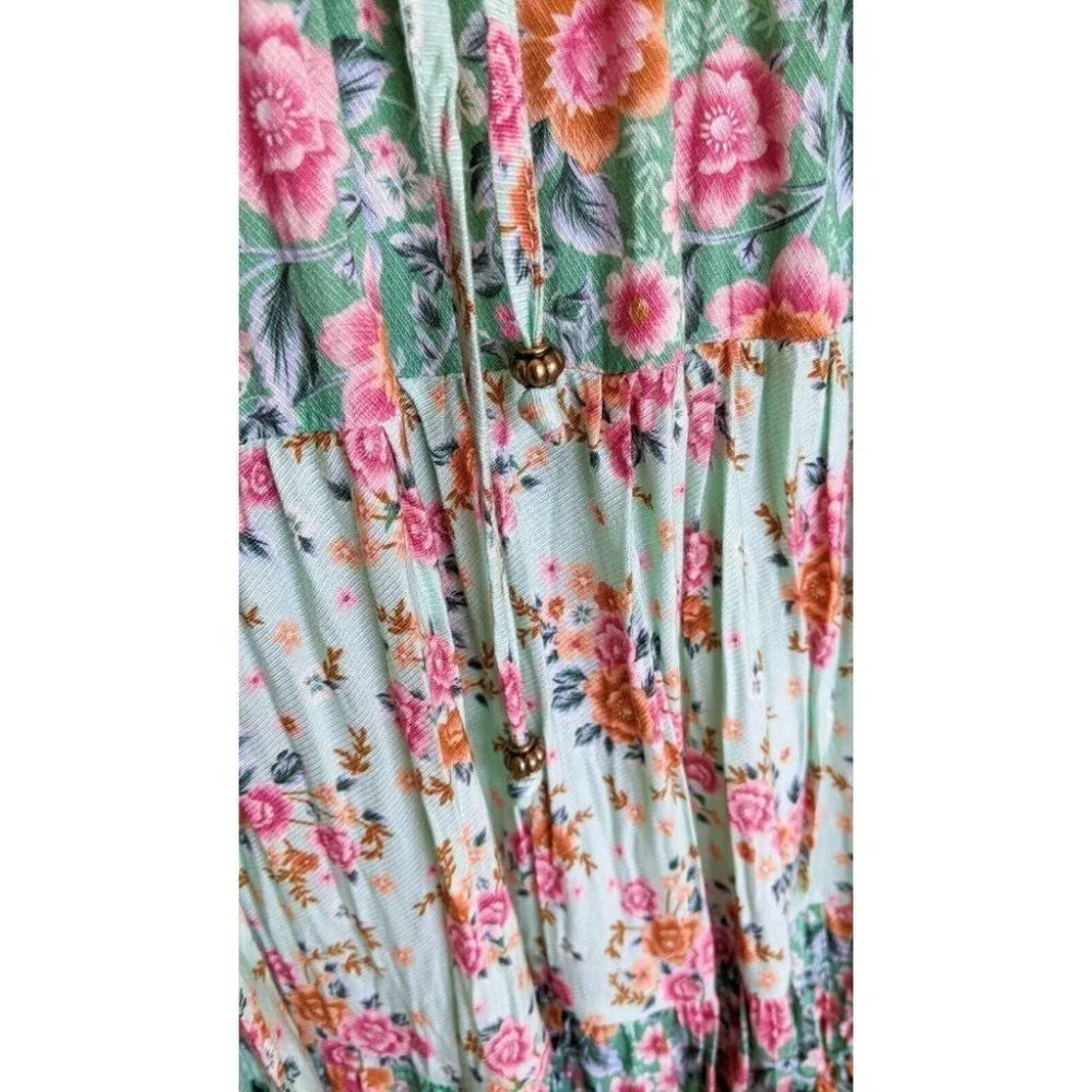 Arnhem Harmony Gypsy Mini Dress Sz6 Boho Floral Mint - Picture 8 of 10